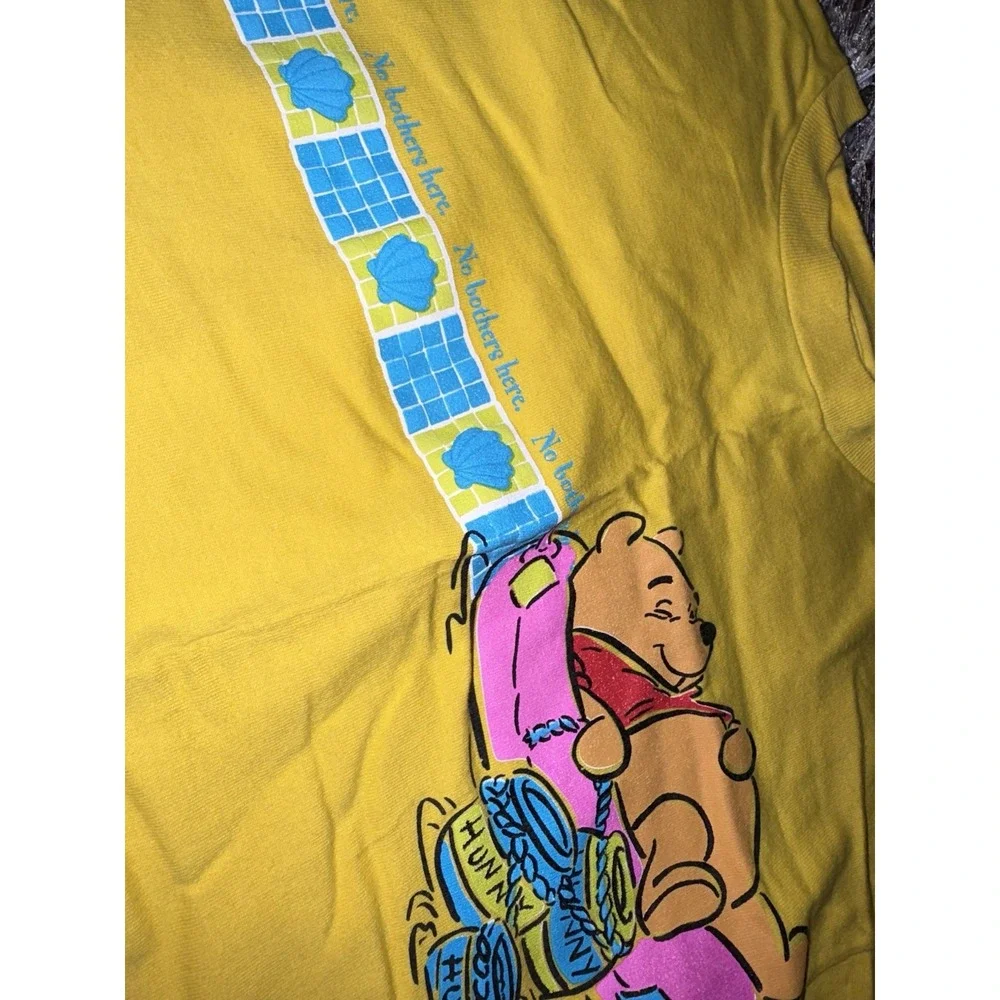 Vintage Disney Winnie The Pooh No Bothers Here Yellow T-shirt Kids Size‎ M